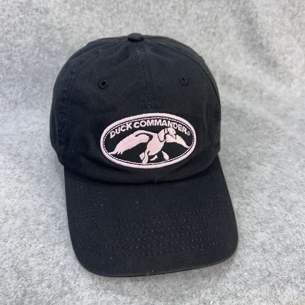 Duck Commander Hat Cap Black‎ Pink Adjustable Strapback Happy Happy